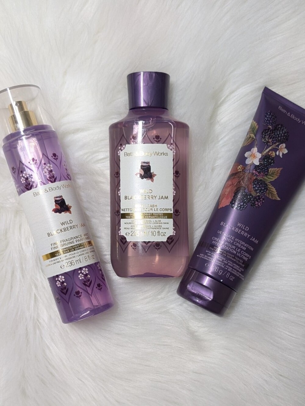 BBW 🫐 Wild Blackberry Jam Shower Trio - Body Wash, Body Cream + Fragrance Mist